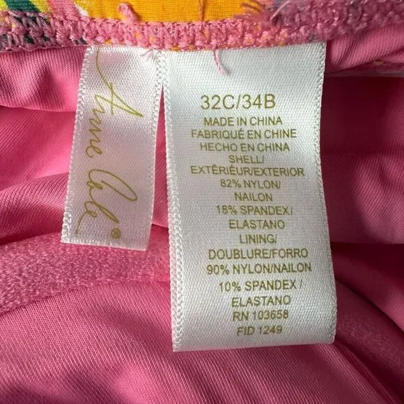 Anne Cole NWT size 32C/34B swim tankini top purple/ orange/ green - Picture 7 of 10